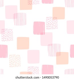 Abstract geometric seamless pattern with squares. Modern abstract design for paper, cover, fabric, interior decor and other users. Ideal for baby design.