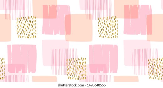 Abstract geometric seamless pattern with squares. Modern abstract design for paper, cover, fabric, interior decor and other users. Ideal for baby design.