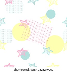 Abstract geometric seamless pattern with star elements for paper, cover, fabric, interior decor, baby.vector