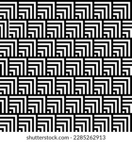 Resumen del patrón geométrico sin soldadura con rayas, líneas. Fondo vectorial. Textura en blanco y negro. Afiche para banner web, presentación de negocios, paquete de marca, impresión de tela, textil