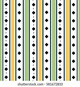 Abstract geometric seamless pattern with stripes and gold