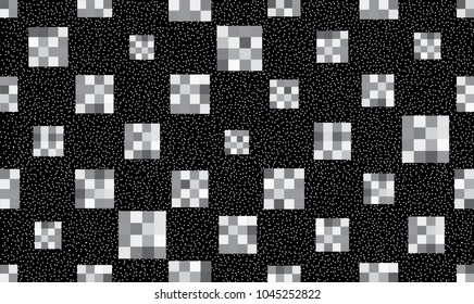 Abstract geometric seamless pattern. Stylish dotted background in 1980s electronic style