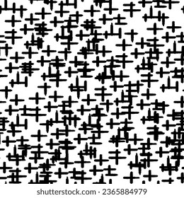 Abstract geometric seamless pattern. Stylish ornament with lines, squares, diagonal grid, repeat tiles. Simple black and white geo texture. Modern geometrical background. Design for decor, print, wrap