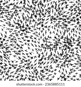 Abstract geometric seamless pattern. Stylish ornament with lines, squares, diagonal grid, repeat tiles. Simple black and white geo texture. Modern geometrical background. Design for decor, print, wrap