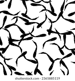 Abstract geometric seamless pattern. Stylish ornament with lines, squares, diagonal grid, repeat tiles. Simple black and white geo texture. Modern geometrical background. Design for decor, print, wrap