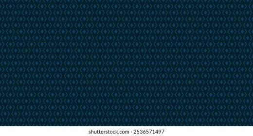 Padrão geométrico sem costura abstrato. Fundo vetorial sutil. Ornamento simples com pequenos losangos, formas de diamante, malha, grade. Textura ornamental azul escuro azul escuro. Projeto geográfico moderno repetido