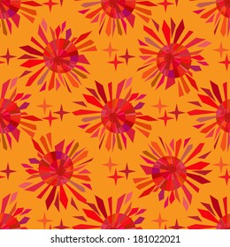 Abstract geometric seamless pattern "Sunny". Vector. You can use it in the textile, printing or web design. 