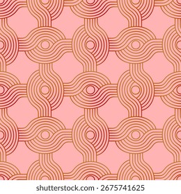 Abstrato padrão geométrico sem costura com linhas emaranhadas - ilustração vetorial desenhada à mão.