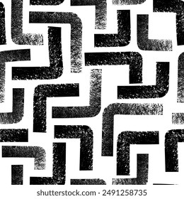 Abstractas patrón geométrico sin fisuras con líneas texturizadas. Geometría repetida pinceladas textura. Ideal para textil, tela, Fondo de pantalla, embalaje, álbum de recortes y embalaje