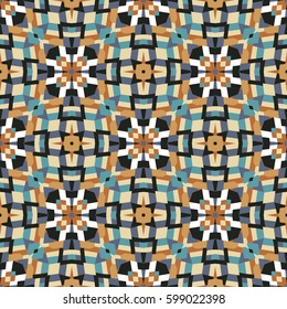 Abstract geometric seamless pattern, tile design, kaleidoscope illustration, vector