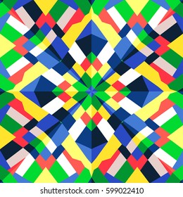 Abstract geometric seamless pattern, tile design, kaleidoscope illustration, vector