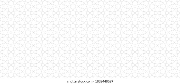 Abstract geometric seamless pattern in traditional Arabian style. Subtle vector ornament with thin lines, oriental mosaic, floral grid. Minimal modern background. Repeat design for decor, wallpaper