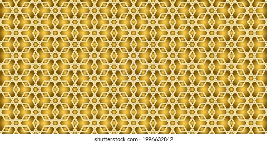   Abstract geometric seamless pattern traditional design. Luxury of gold background for,rug,carpet,wallpaper,clothing,wrapping,batik, fabric. Vector illustration.Eps 10