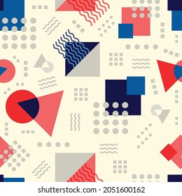 Abstract geometric seamless pattern Trendy colorful style
