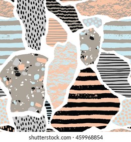 Abstraktes geometrisches nahtloses Muster. Trendy handgezeichnete Texturen. Modernes abstraktes Design für Poster, Cover, Stoff und andere Nutzer