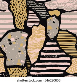 Abstract geometric seamless pattern. Trendy hand drawn textures. Modern abstract design for paper, cover, fabric, interior decor and other users.