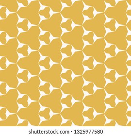 Abstract geometric seamless pattern with triangle shapes, hexagons, grid, net. Simple vector ornament texture. Yellow and white graphic background. Modern colorful repeat design for decor, textile