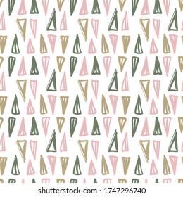 Abstract geometric seamless pattern with triangle shaped elements. Modern and ideal design for paper, cover, fabric, interior decor. 