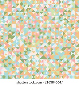 Abstract geometric seamless pattern. Triangle graphic design background. Colorful mosaic vector, creative style retro colors digital wallpaper.