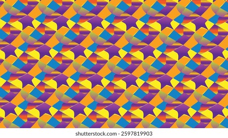  Abstract Geometric Seamless Pattern with Triangle and Mosaic Design