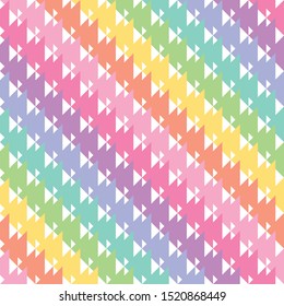 Abstract geometric seamless pattern 
triangles colorful kawaii background. Vector illustration eps 10.