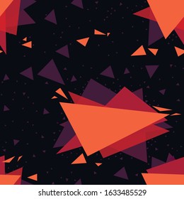 Abstract geometric seamless pattern with triangles flat vector illustration