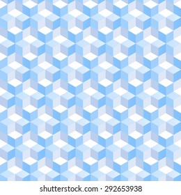 Abstract geometric seamless pattern of triangles and hexagons in winter colors