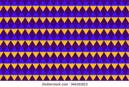 Abstract geometric seamless pattern of triangles in yellow and blue colors