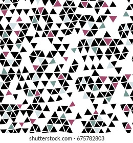 Abstract geometric seamless pattern with triangles. Mosaic background. Repeated texture for digital paper, textile print, page fill. Vector art