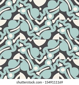 Abstract geometric seamless pattern with uneven shapes. Colorful 
tile, mosaic background. Vector illustration.      