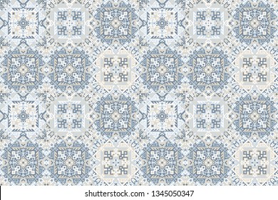 Abstract geometric seamless pattern. Unique scandinavian design. Ethnic style repeat background. Creative tribal vector ornament. Trendy art tile.