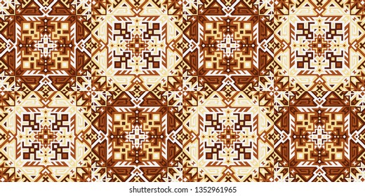 Abstract geometric seamless pattern. Unique scandinavian design. Ethnic style repeat background. Creative tribal vector ornament. Trendy art tile.