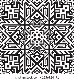 Abstract geometric seamless pattern. Unique scandinavian design. Ethnic style repeat background. Creative tribal vector ornament. Trendy art tile.