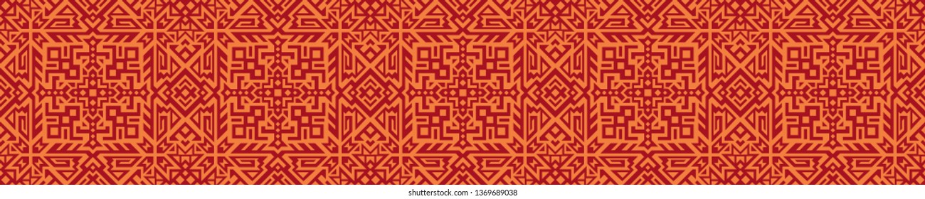 Abstract geometric seamless pattern. Unique scandinavian design. Ethnic style repeat background. Creative tribal vector ornament. Trendy art tile.