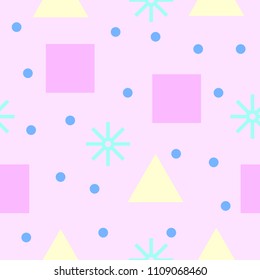 Abstract geometric seamless pattern vector in light colors.