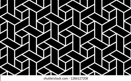 Abstract geometric seamless pattern. with Vector background. Black and white texture. Graphic modern pattern.