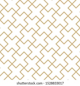 Abstract geometric seamless pattern. with Vector background. Gold and white texture. Graphic modern pattern.