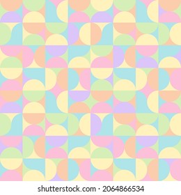 abstract geometric seamless pattern. vector illustration in pastel tones. trendy modern design with multicolored geometric shapes