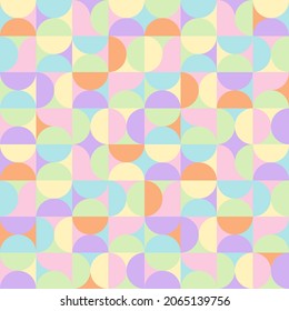 abstract geometric seamless pattern. vector illustration in pastel tones. trendy modern design with multicolored geometric shapes