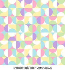 abstract geometric seamless pattern. vector illustration in pastel tones. trendy modern design with multicolored geometric shapes