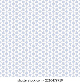 Abstract geometric seamless pattern. Vector texture with elegant floral lattice, mesh, net, grid. Oriental traditional style background. Light blue and white luxury ornament, repeat elegant design