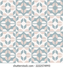 Abstract geometric seamless pattern. Vector geometric brown-green color seamless checkered pattern style. Ethnic geometric beige color pattern background for interior decoration elements, wrapping.