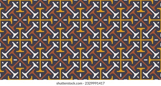 Abstract geometric seamless pattern, vector elegant color rhythmic repeating texture with dynamic ornament in warm colors