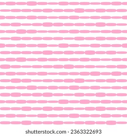 Abstract geometric seamless pattern. Vector pink beads chain fashion print design for dress or shirt.
