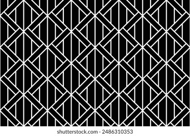 Abstract geometric seamless pattern. with Vector background. Black and white texture. Graphic modern pattern.