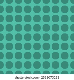 Abstract geometric seamless pattern. Vector fashion pattern. Rounded squares optical illusion. Turquoise and bottle green color.