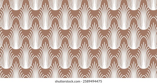 Abstract geometric seamless pattern vector in 2025 trending colors modern design brown and white diagonal lines minimalistic background textile wallpaper wrapping paper tiles decoration commercial use