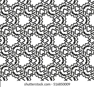 abstract geometric seamless pattern. vector. white and black