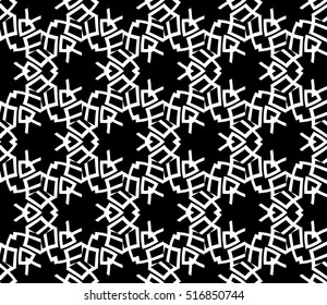 abstract geometric seamless pattern. vector. white and black