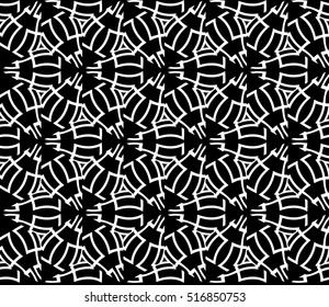 abstract geometric seamless pattern. vector. white and black